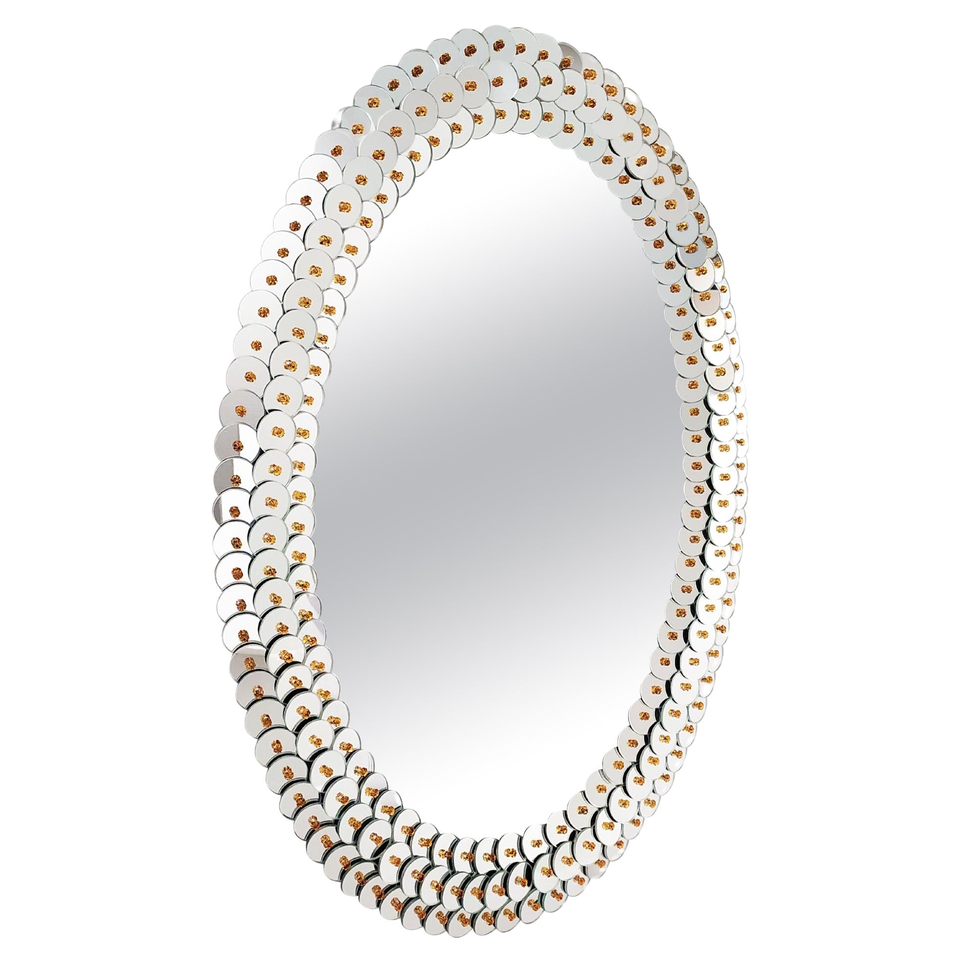 "Payette" Murano Glass Mirror Contempory, Handmade by Fratelli Tosi
