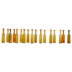 Set of Seventeen Old French Glass Decorative Bottles '17'