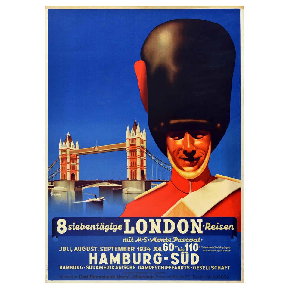 In 2 Days Across The Atlantic - Hamburg-Amerika Line - Retro Travel Poster Vintage Poster Studio Grafiikka In 2 Days Across The Atlantic - Hamburg-Amerika Line - Retro Travel Poster Vintage Poster Studio Grafiikka