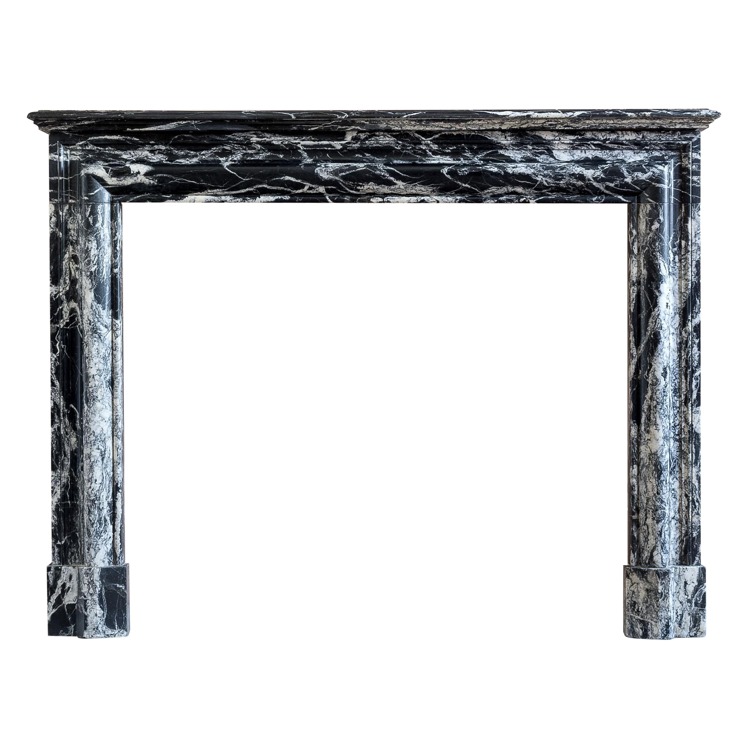 Late Nineteenth Century French Nero Marquina Fireplace