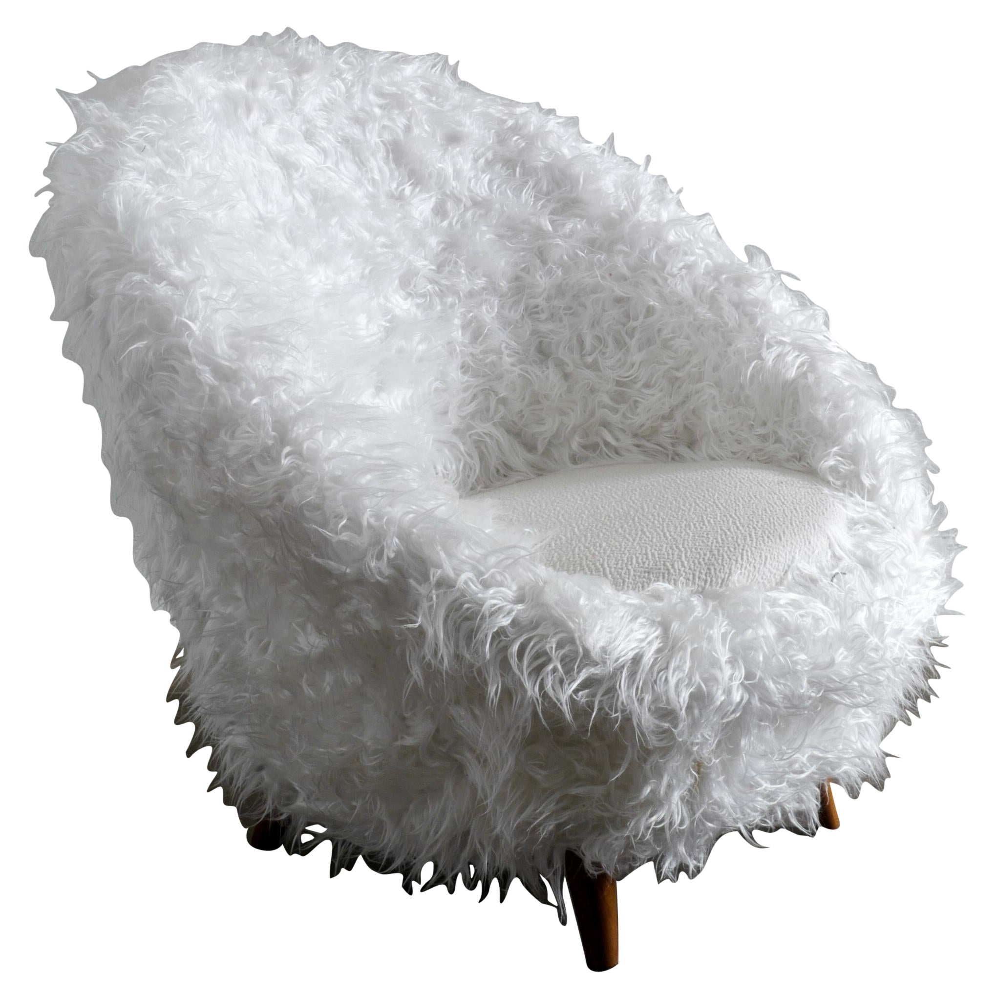 Vatne "Florida" Easy Egg Chair Produced in Norway, 1950s For Sale at  1stDibs | faux fur egg chair, faux fur cave chair, fuzzy egg chair