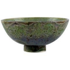 Eli Keller 'B. 1942', Sweden, Unique Bowl in Glazed Stoneware, 21st C