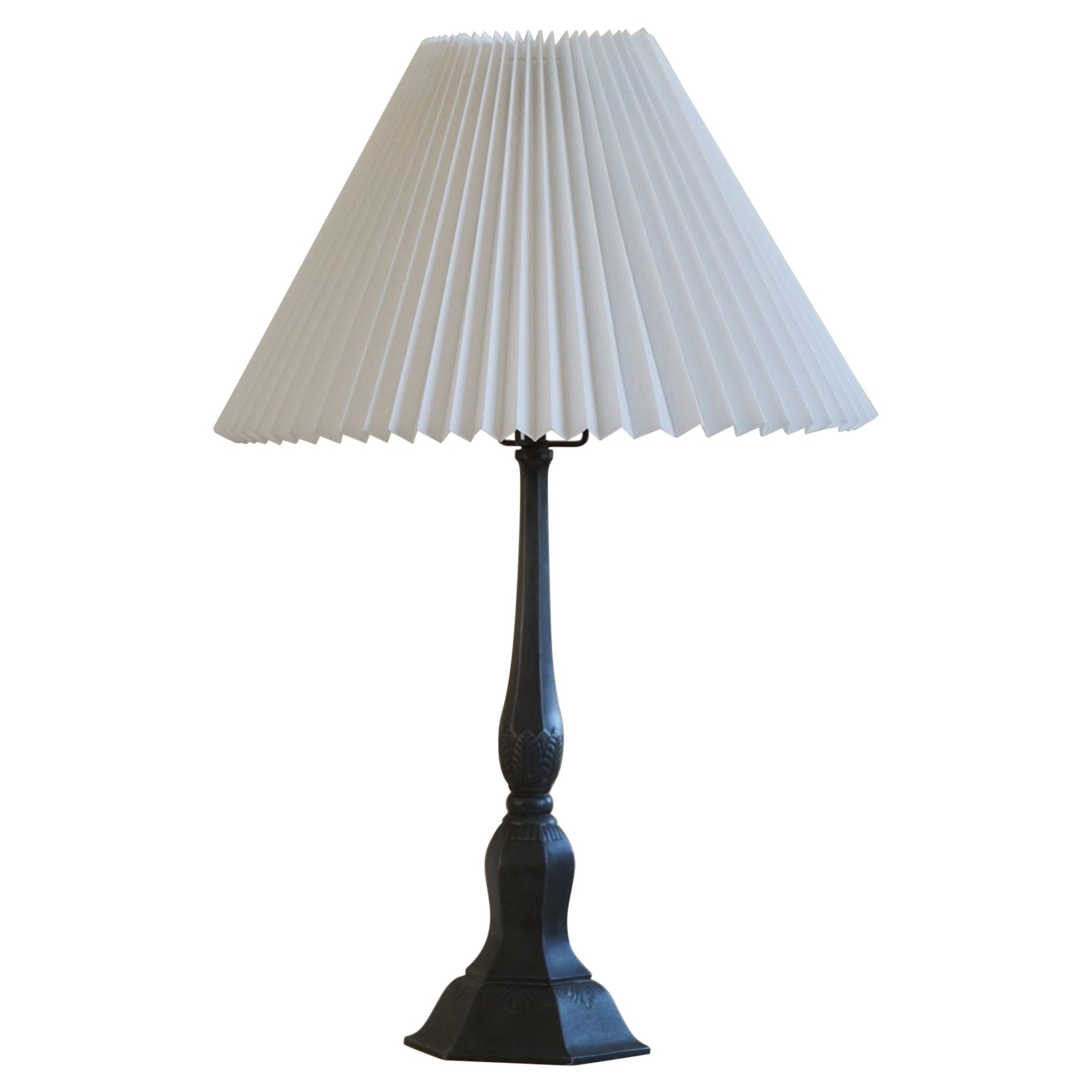 Danish Modern Large Table Lamp from Just Andersen in Diskometal, 1920s