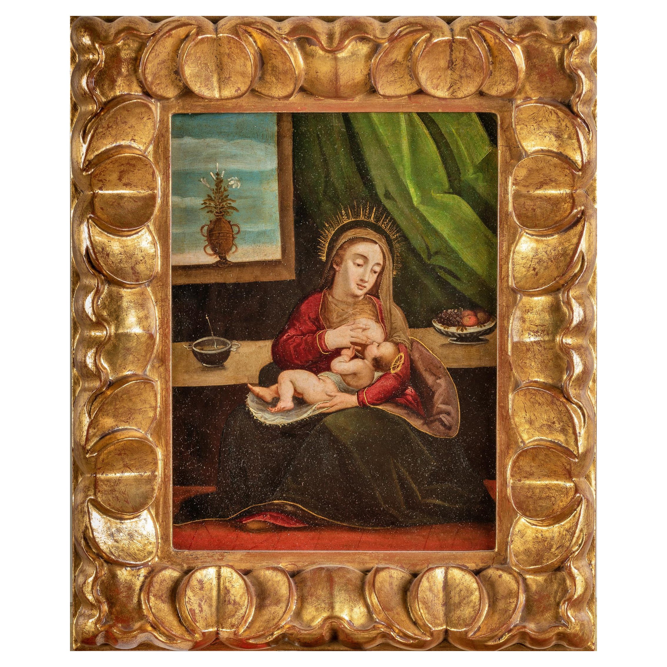 Flemish School 16th Century '1530/1550' "The Virgin of the Milk" 