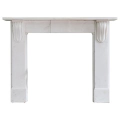 19th Century English Early Victorian Statuary Marble Fireplace