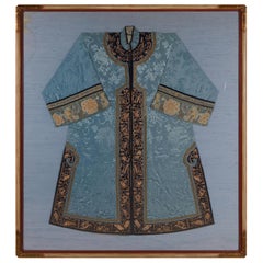 Frame Antique Chinese Embroidered Robe Qing Dynasty