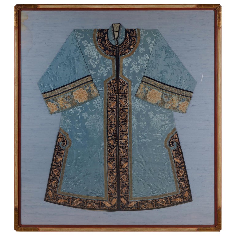 Frame Antique Chinese Embroidered Robe Qing Dynasty For Sale at 1stDibs