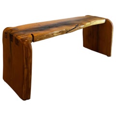 Large Hand-Made Solid Live Edge Bench