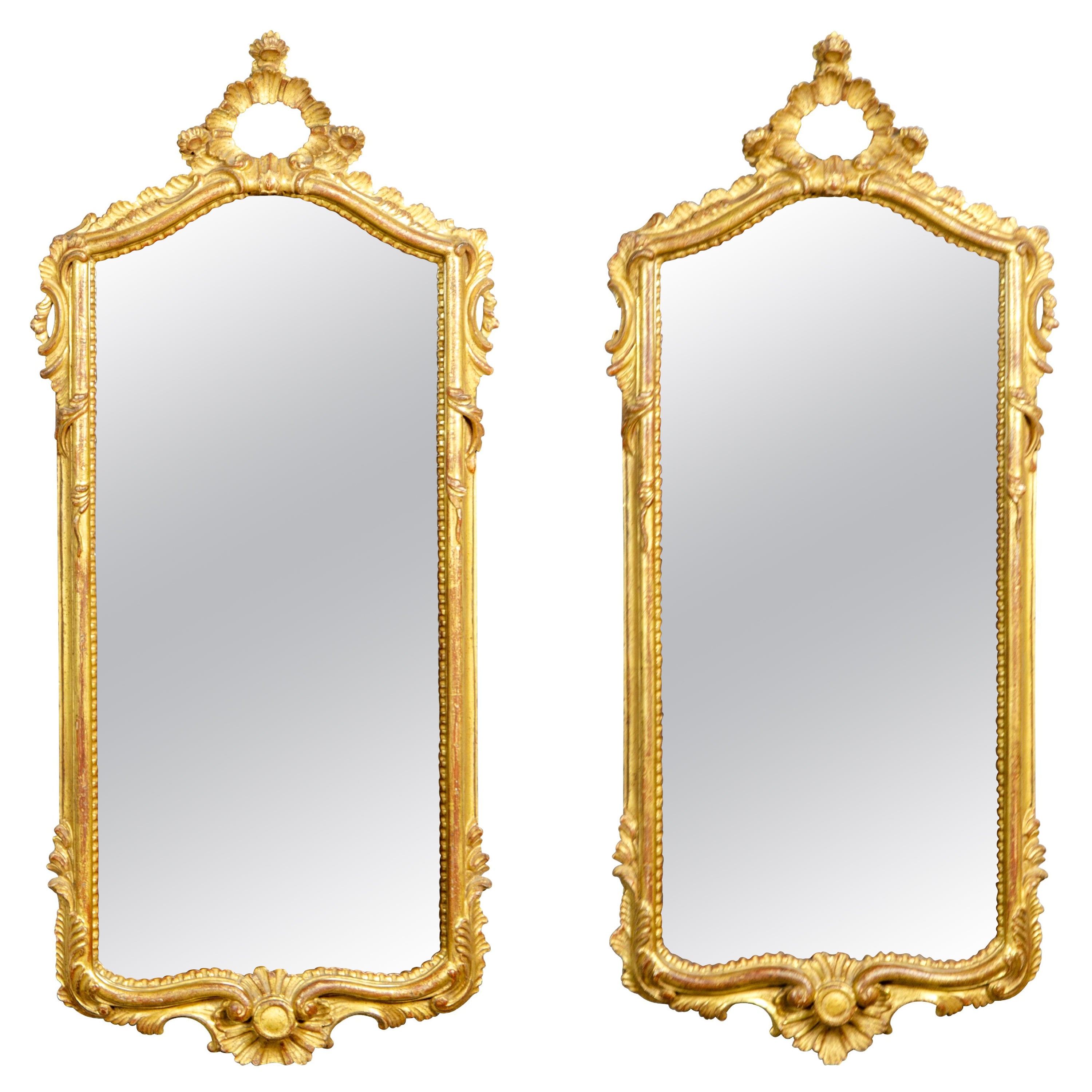 Pair of Venetian Giltwood Mirrors