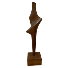 Abstract Walnut Wood Sculpture by Vincent Bellisario