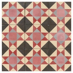 Vintage Reclaimed Geometric Encaustic Cement Tiles