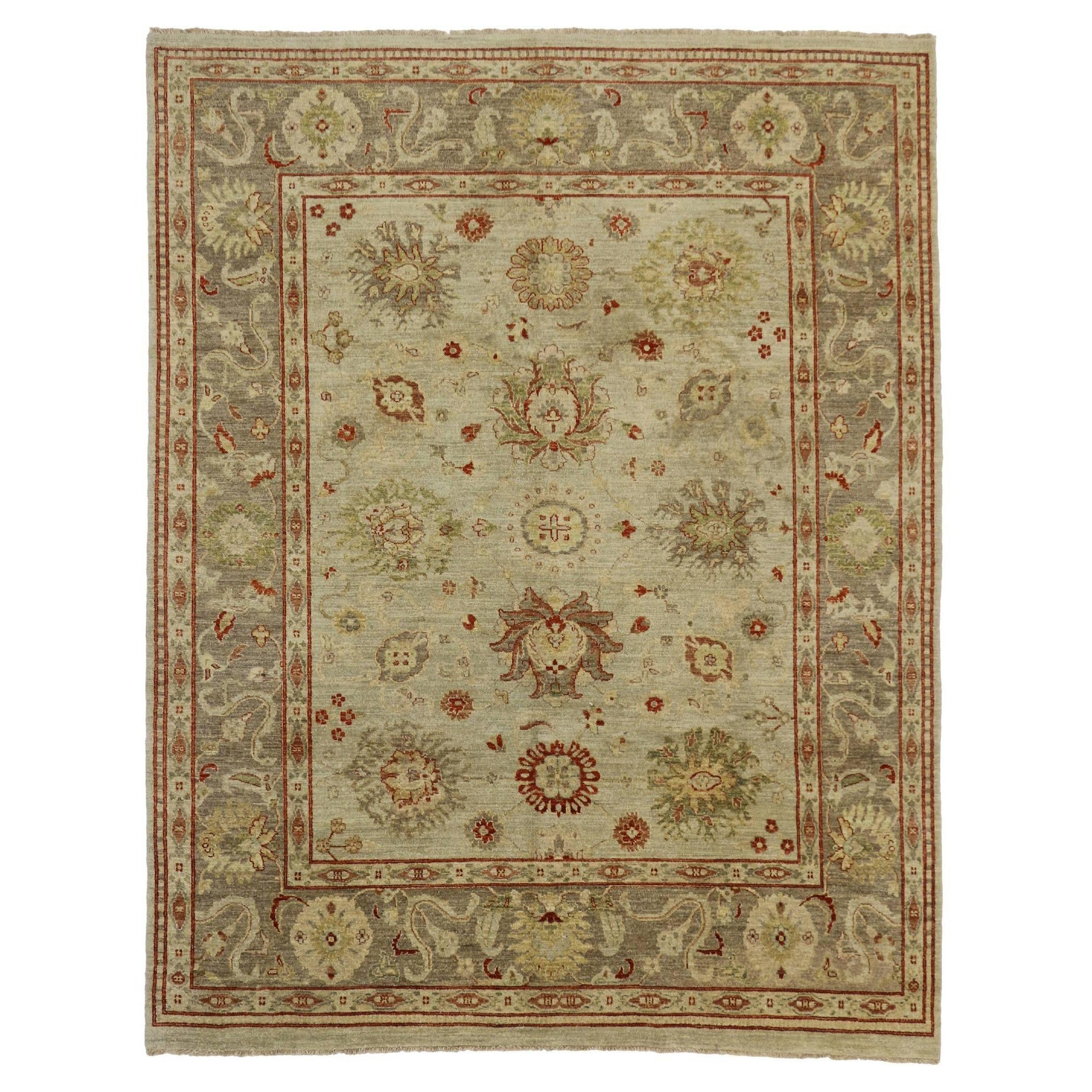 New Contemporary Pakistani Oushak Rug with Modern Rustic Style For Sale
