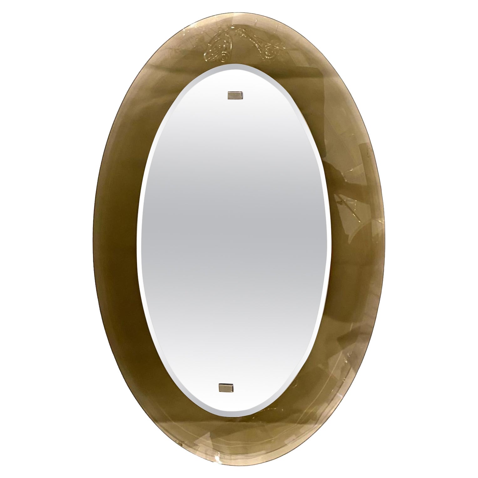 Miroir ovale italien du milieu du siècle dernier en vente
