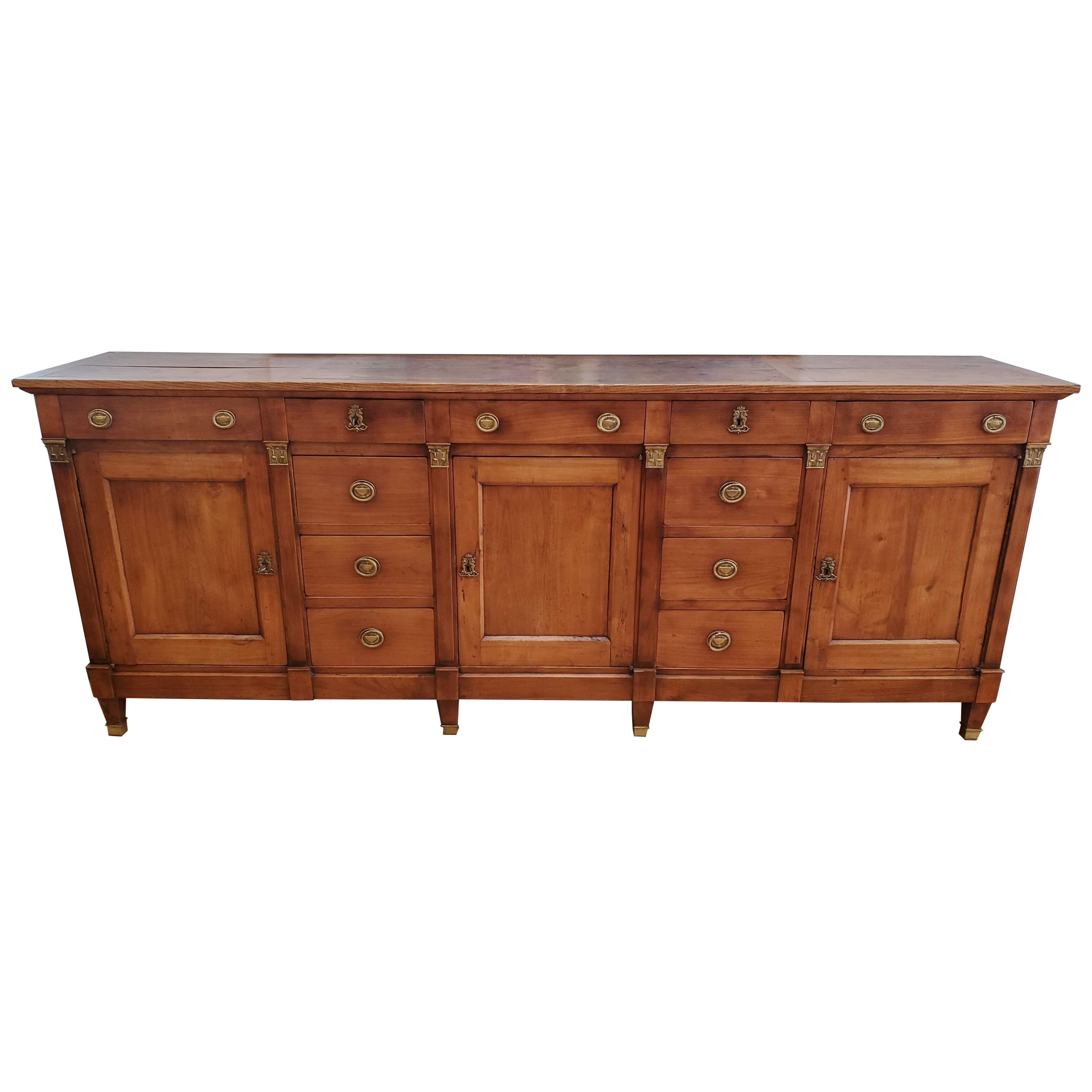 French Provincial Louis XVI Pearwood and Elm Long Buffet