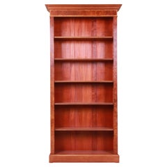 Vintage Victorian Style Burled Walnut and English Yew Wood Tall Bookcase