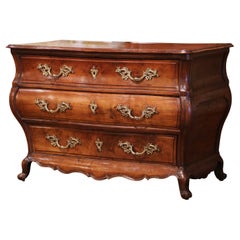 Mid-18th Century French Louis XV Carved Mahogany Chest of Drawers from Bordeaux