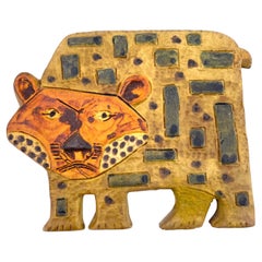 Marcello Fantoni Tiger Ceramic Wall Plaque