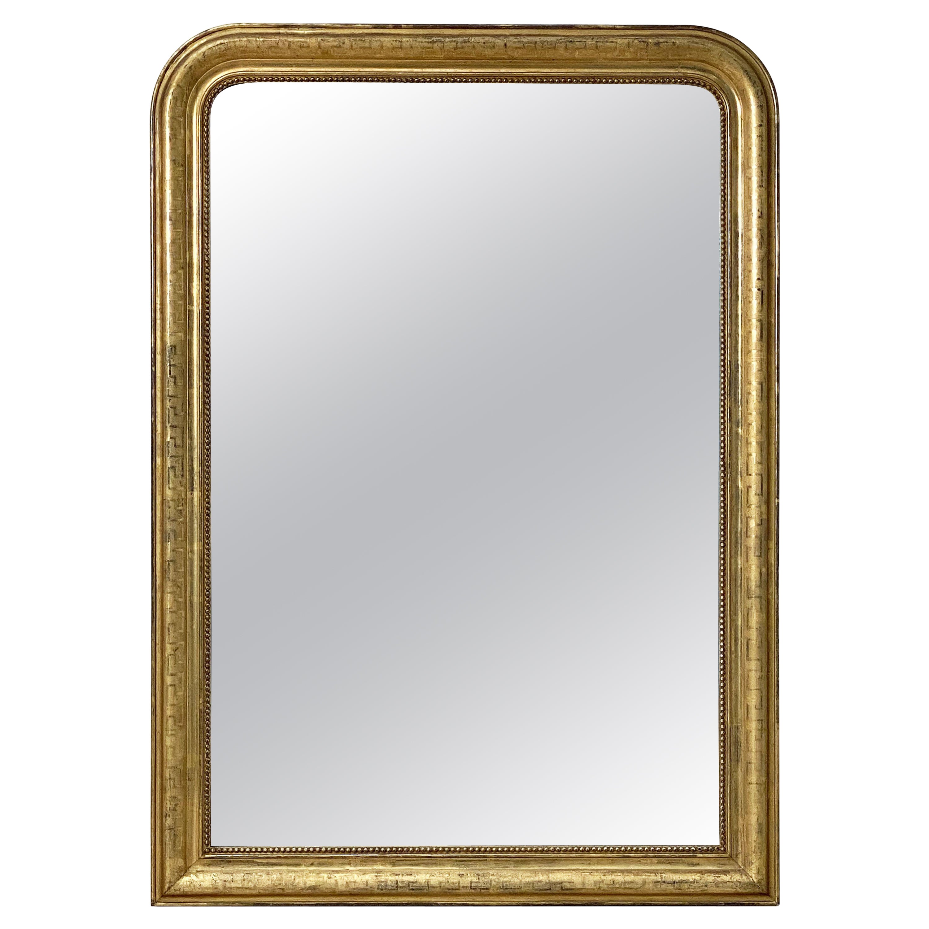 Large Louis Philippe Gilt Mirror with Arch Top from France (H 54 x W 38 1/2)