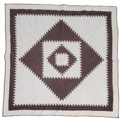 19thc Pennsylvania Saw Tooth Diamond in a Square Quilt