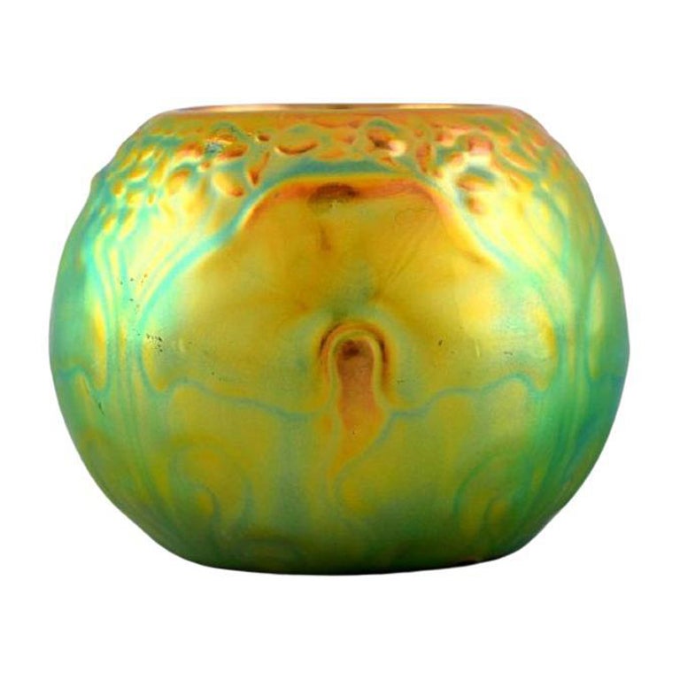 Antique Zsolnay Art Nouveau Vase in Glazed Stoneware, Early 20th C For Sale at 1stDibs