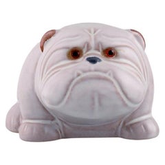 Jie Ceramics, Sweden, Bulldog in Hand-Painted Glazed Ceramics