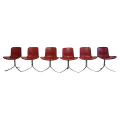Poul Kjærholm for Fritz Hansen. “PK-9”, Set of Six Dining Chairs, Produced 1983