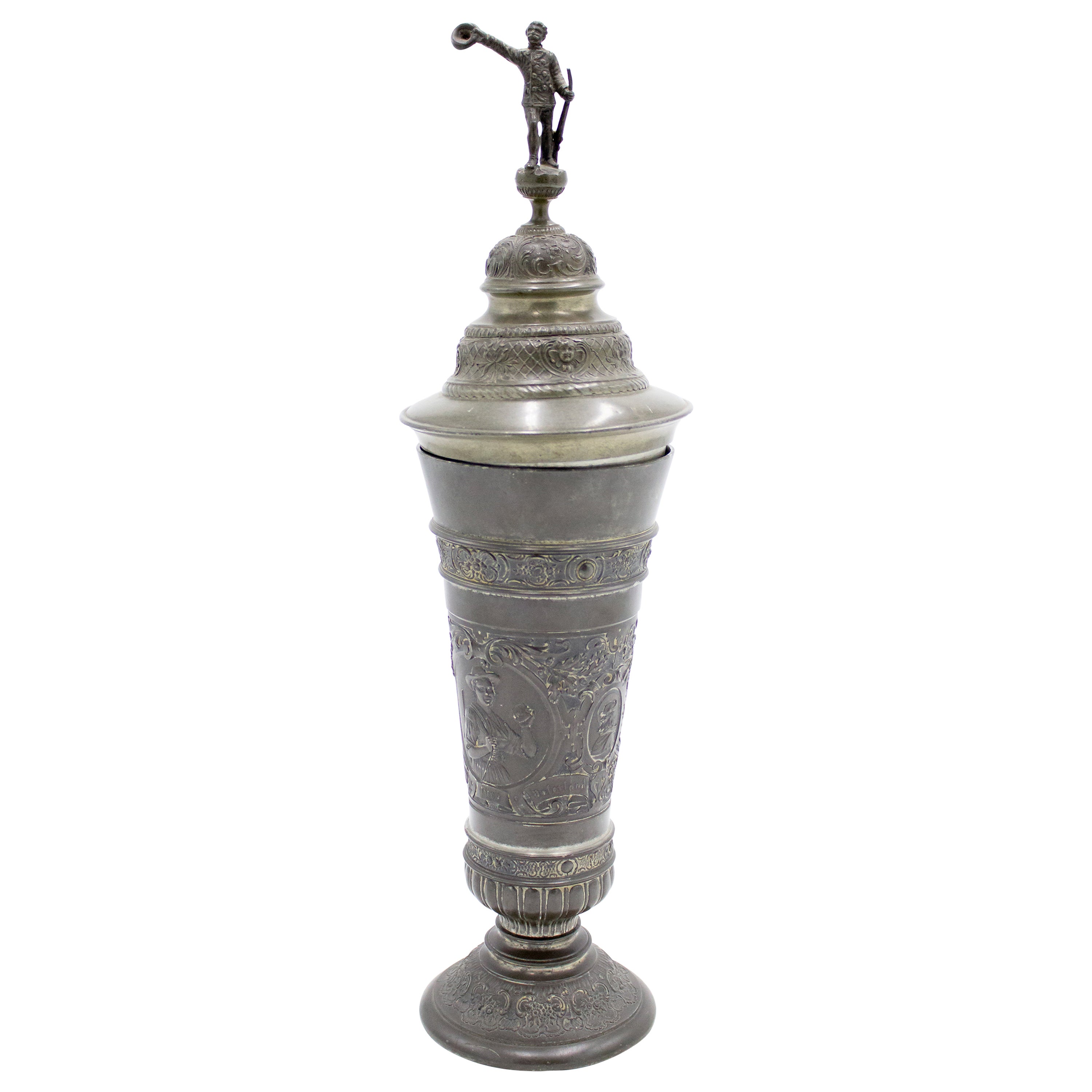 19th Century English Renaissance Style Pewter Chalice For Sale