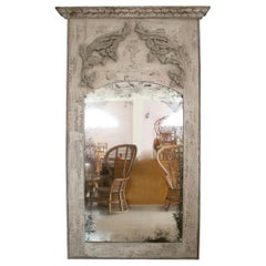 1980s French Painted Wood Classical Wall Mirror
