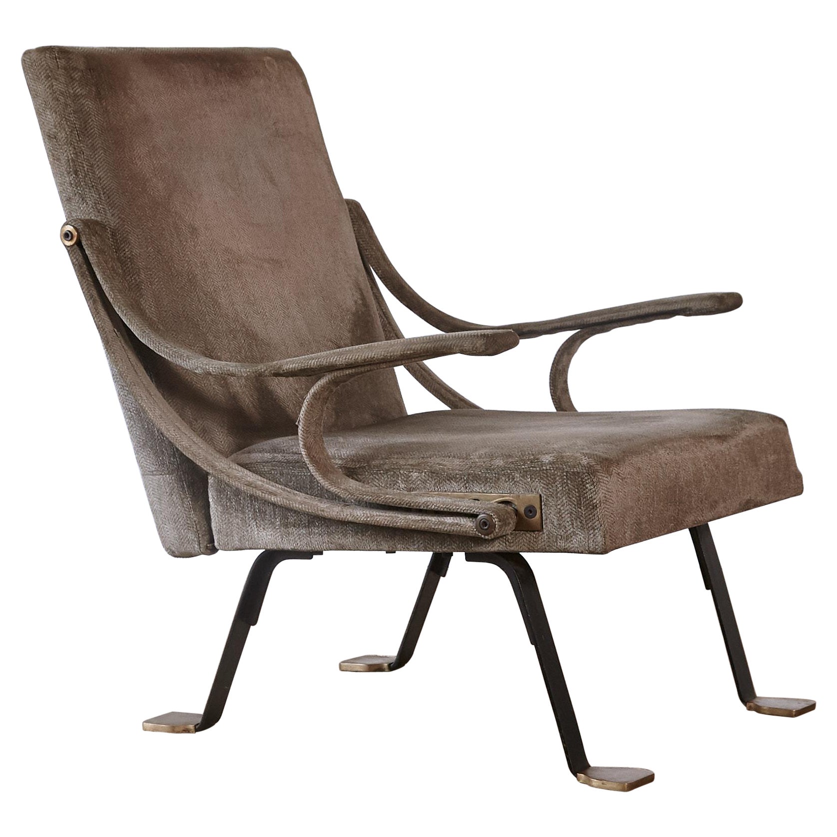 Original Ignazio Gardella Reclining Digamma Chair, 1960s, Italy