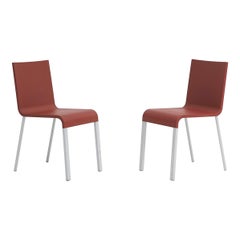 Paire de chaises Vitra Maarten van Severen .03 rouge vin