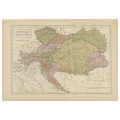 Carte ancienne des Dominions autrichiens par A & C. Black, 1870