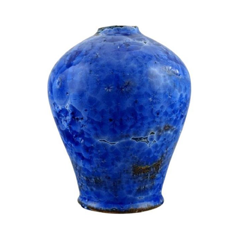 Eli Keller 'b. 1942', Sweden, Unique Vase in Glazed Stoneware, 21st C. For Sale