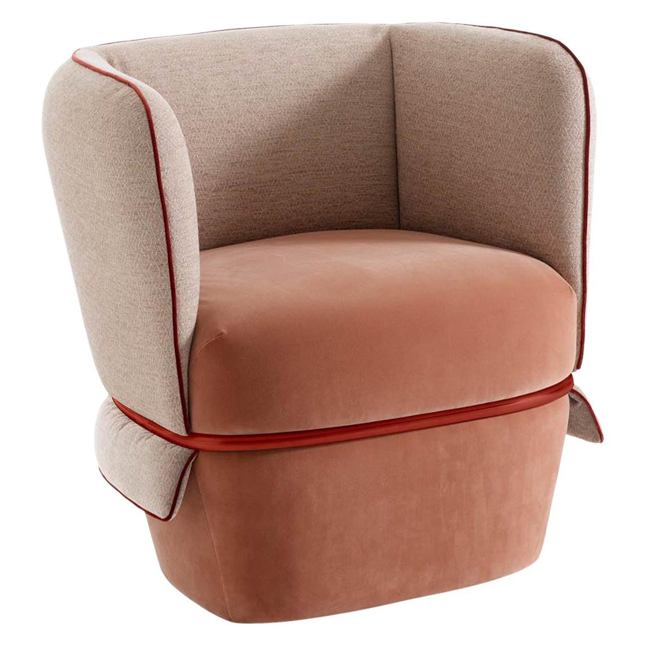 Chemise Pink and Beige Armchair by Studio LI_DO For Sale