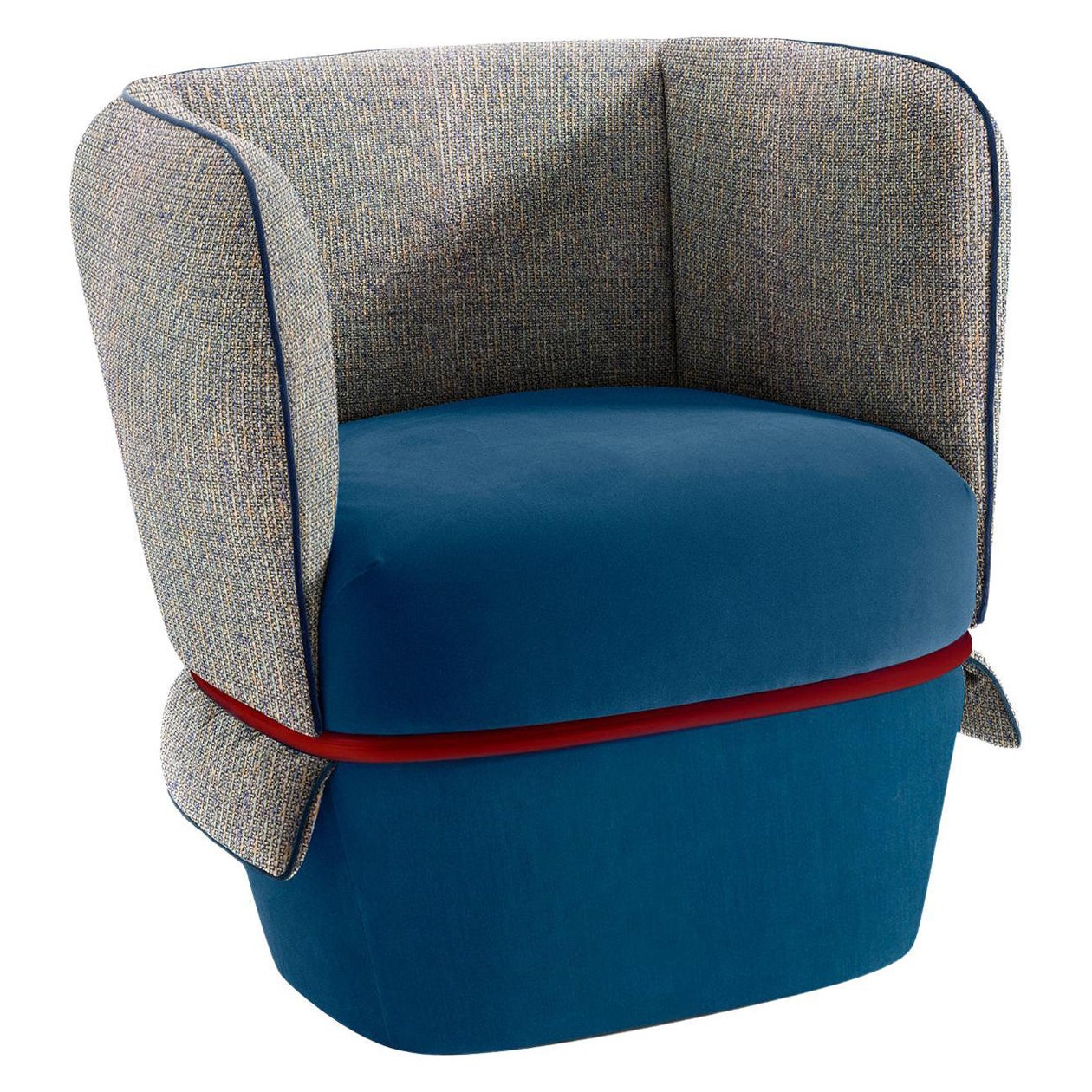 Fauteuil Chemise bleu et gris par Studio LI_DO