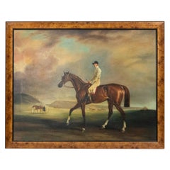 20th Century English Victorian Jockey Painting Framed