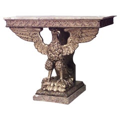 English Georgian Gilt Wood Eagle Console Table