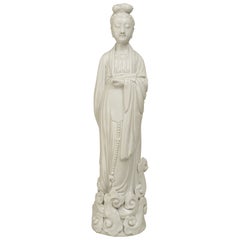 Used Chinese Porcelain Figure of Woman Standing on Clouds