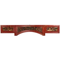 Chinese Lacquered Carved Wall Plaque