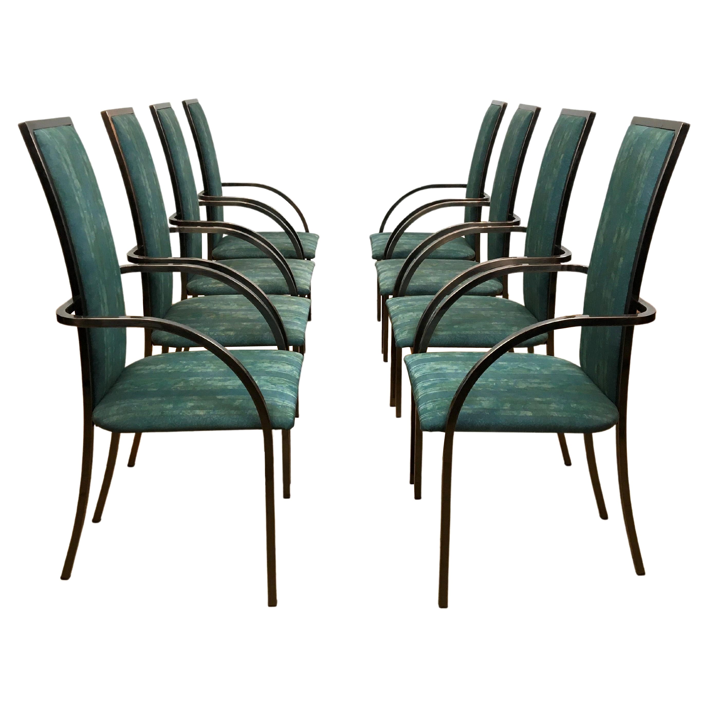8 Belgo chrome Dining Room Chairs  , armchairs  For Sale