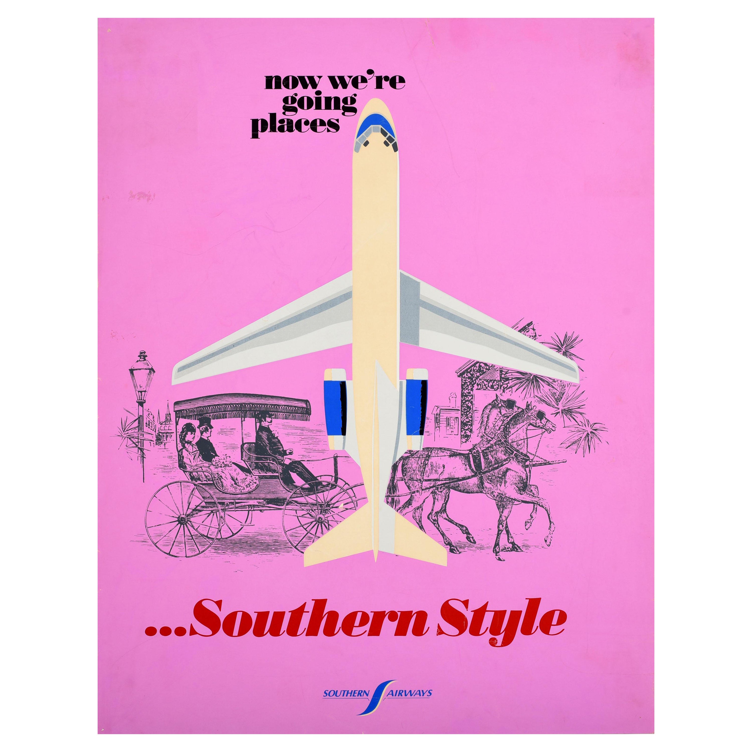 Original Vintage Poster Southern Pacific Railroad Streamlined Train