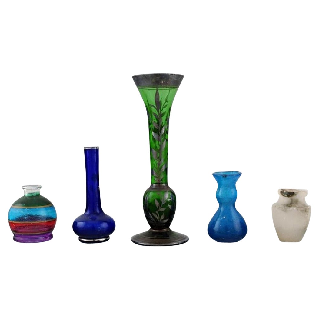 Five Miniature Vases in Art Glass, 20th Century