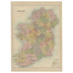 Antique Map of Ireland by A & C, Black, 1870