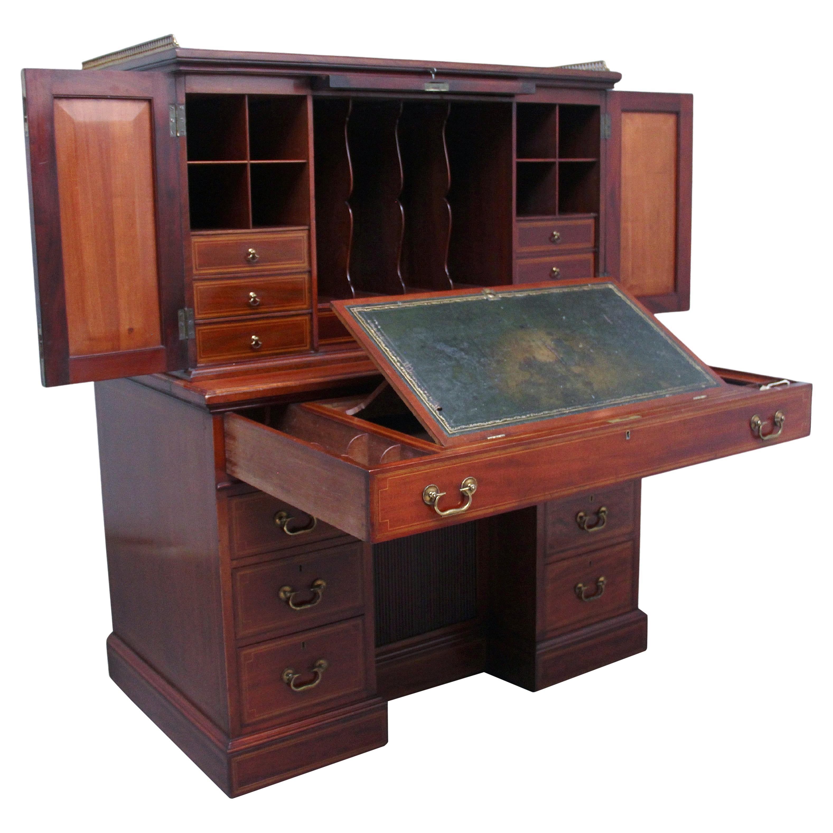 Superb Quality 19th Century Mahogany Secretaire Desk Cabinet For Sale