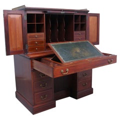 Superbe armoire de bureau secrétaire en acajou du 19ème siècle de qualité supérieure