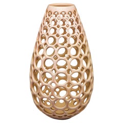 Teardrop-Vase/Skulptur-Blush/Rosa aus keramischer durchbrochener Keramik