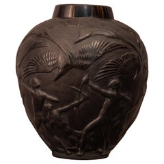1920s René Lalique Archers Vase