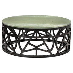 Art Deco Pyrite Coffee Table, Green Marble, Handmade in Portugal by Greenapple