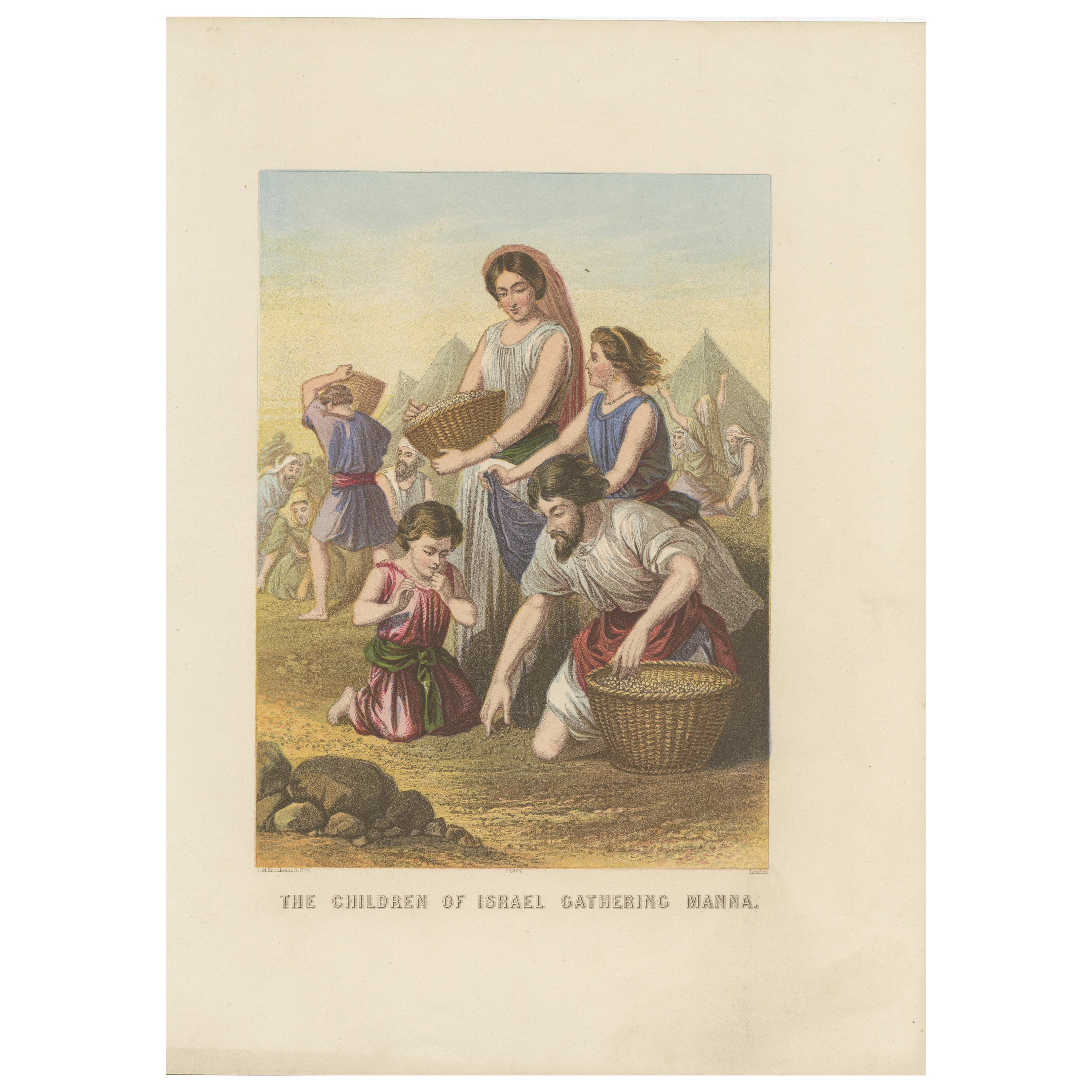 Antique Bible Print of the Children of Israel by Kronheim 'c.1860'