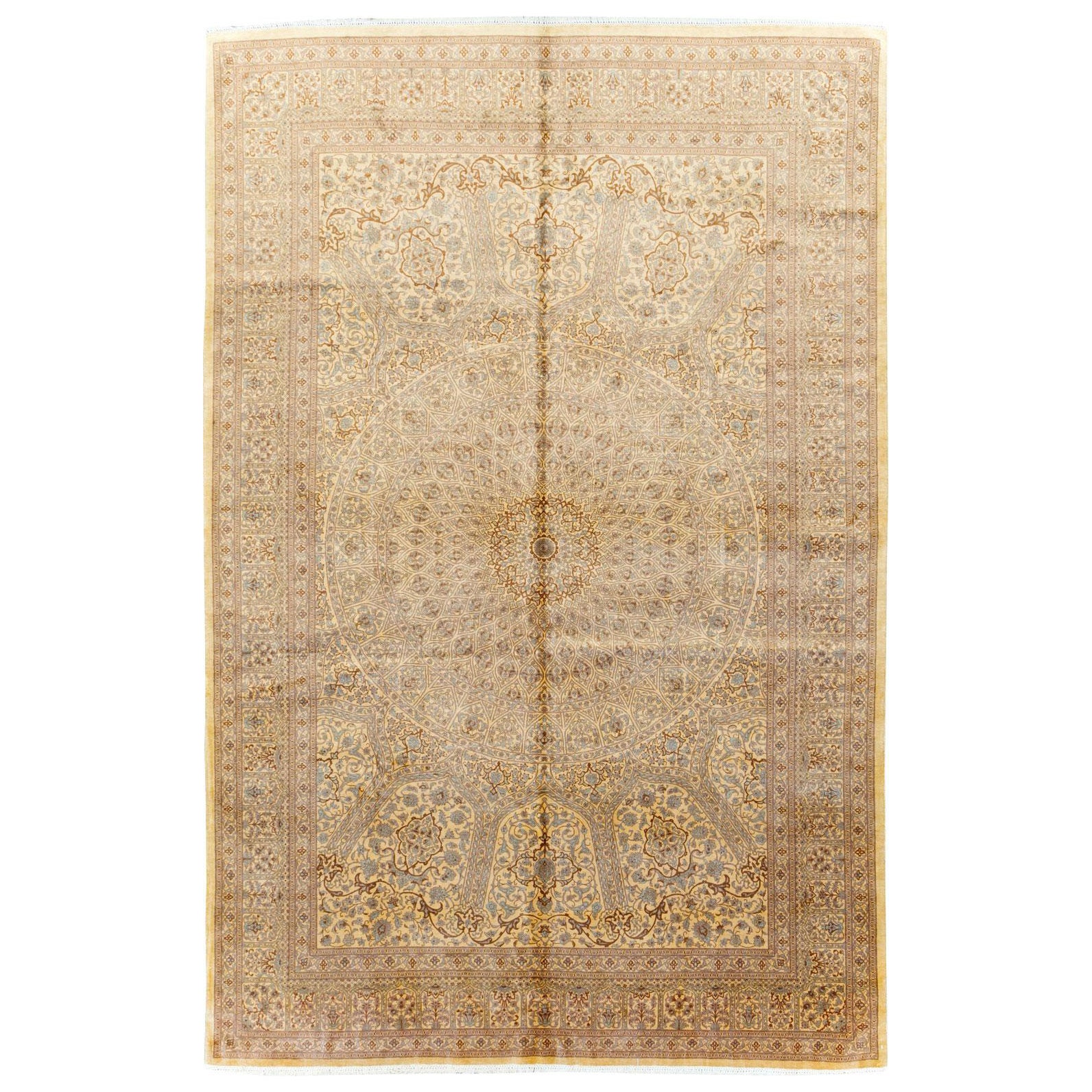 21st Century Handmade Persian Silk Quom Accent Carpet