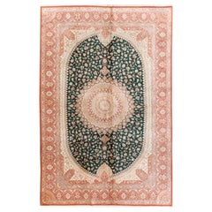 21st Century Handmade Persian Silk Quom Accent Carpet
